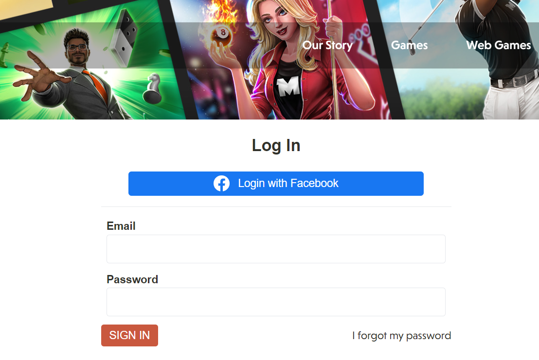 Log into your Miniclip game account