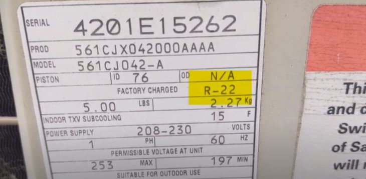 An air conditioner use R-22 refrigerant