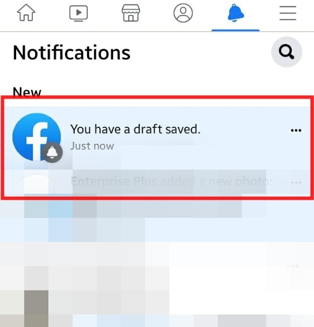 Draft saved notification