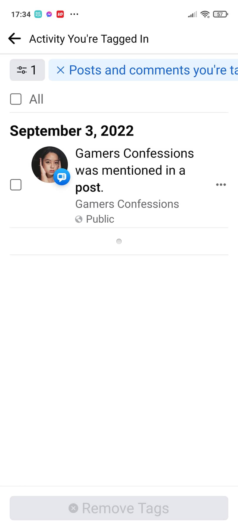 Check all the times your page gets tagged
