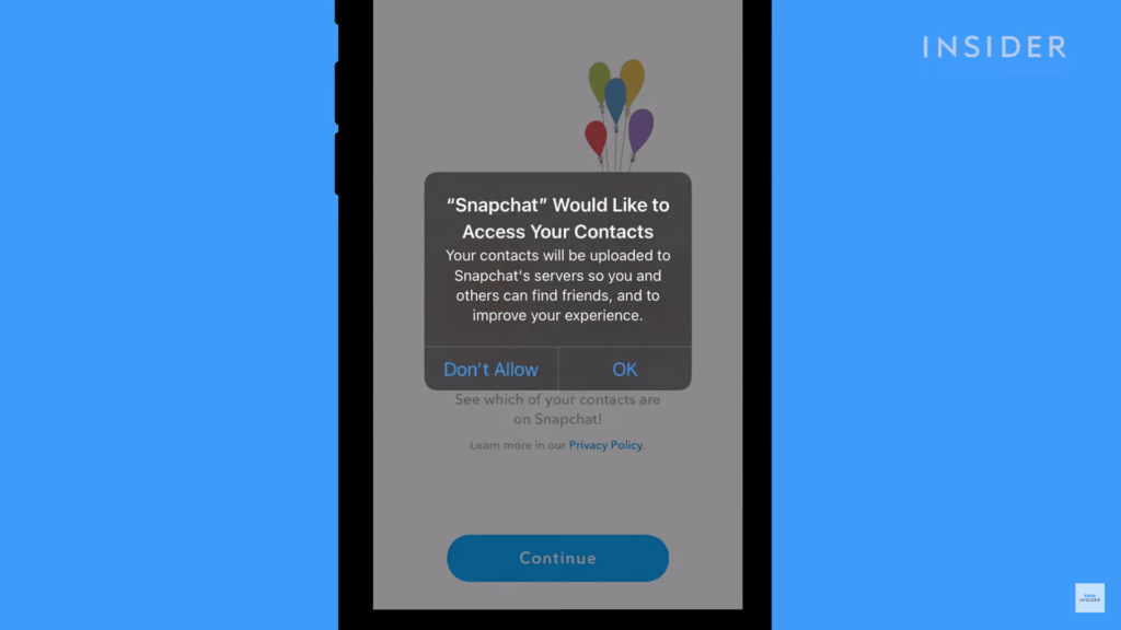 Allow Snapchat access your contact