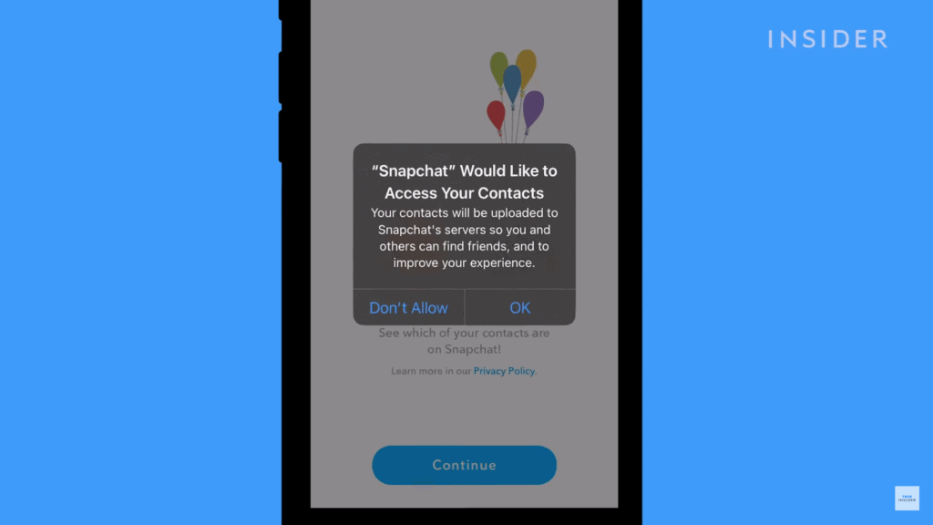 Allow Snapchat access your contact