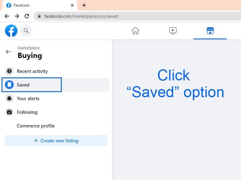 Click "Saved" option