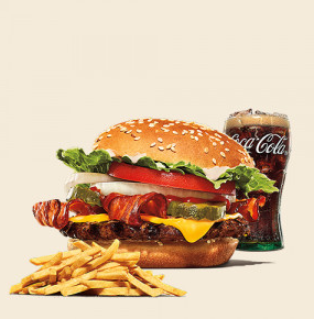 a Big King hamburger and Coca Cola