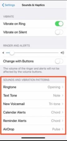 Select "Notification Sounds" on iPhone