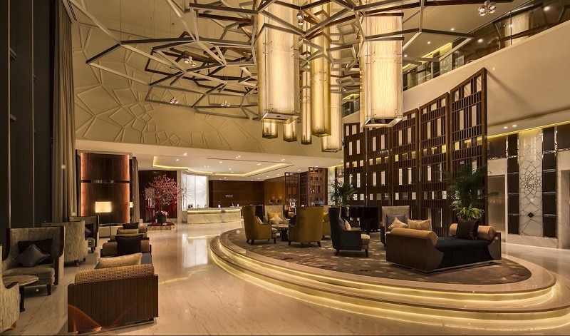 Lobby in a luxury hotel