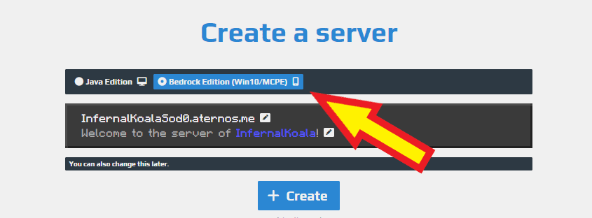 Create a Bedrock Edition server