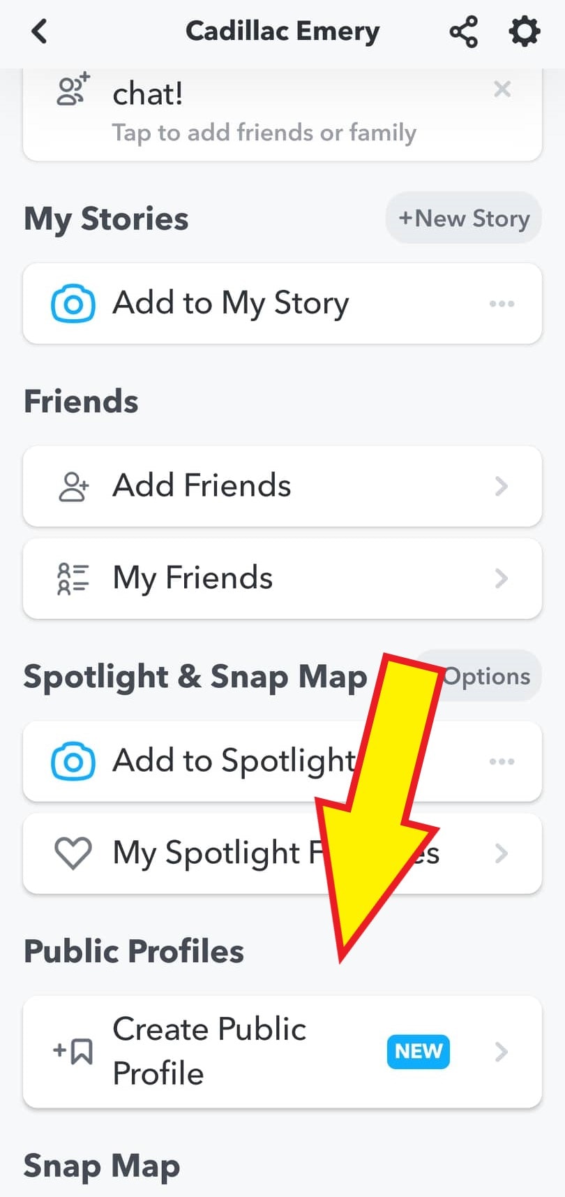 Create public profile