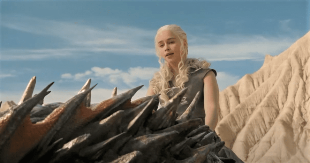 Daenerys rode Drogon and gave a powerful speech