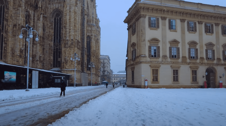 Snow in winter is an everyday sight in Italy