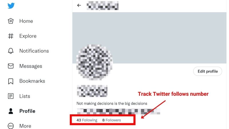 Track Twitter follows number
