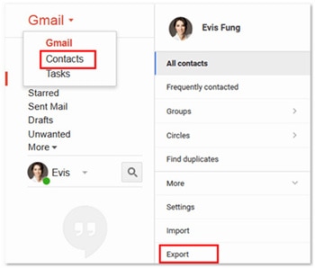 Export Android contacts from Gmail to VCF file