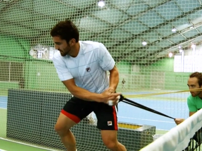 Janko Tipsarevic is doing fitness training