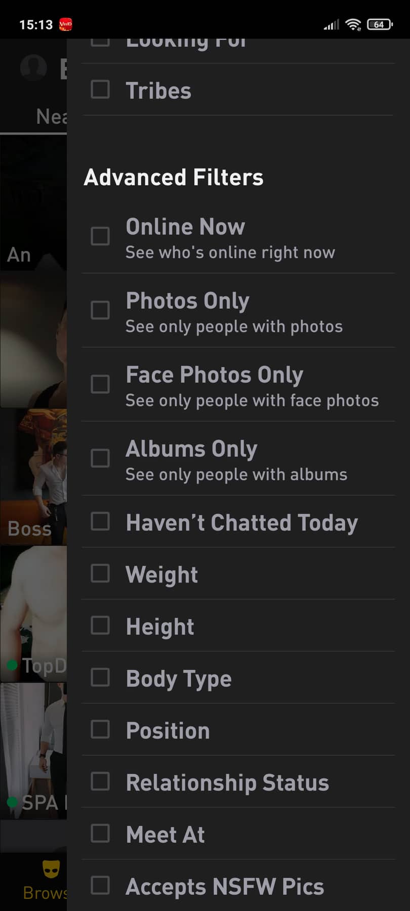 You can filter the profiles according to your preference
